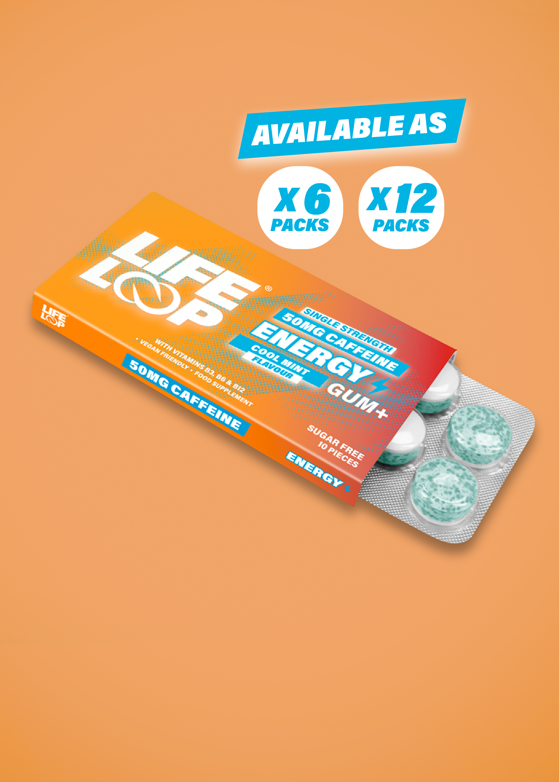 Energy 50mg Caffeine Gum